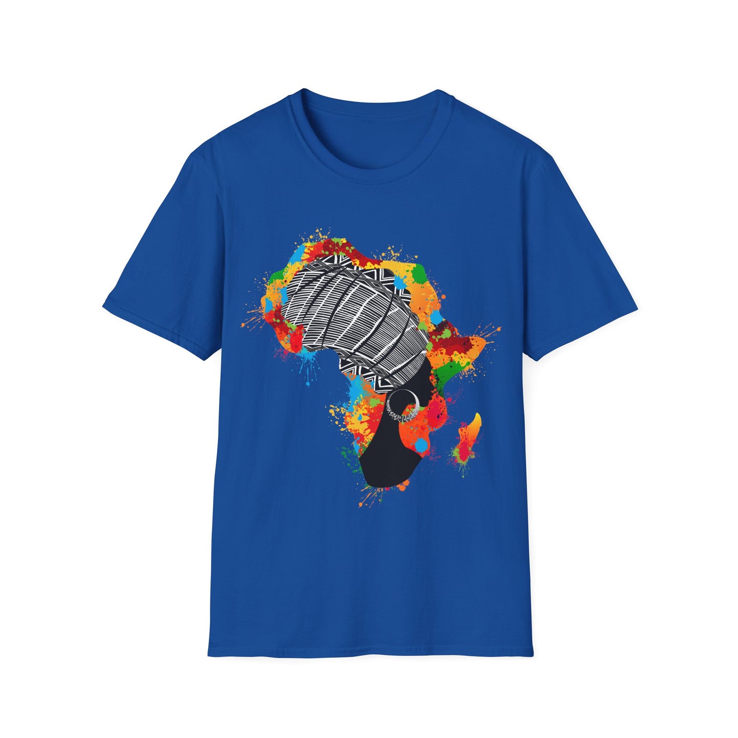 Africa Color-Splash Headwrap Map T-Shirt - Regular Fit