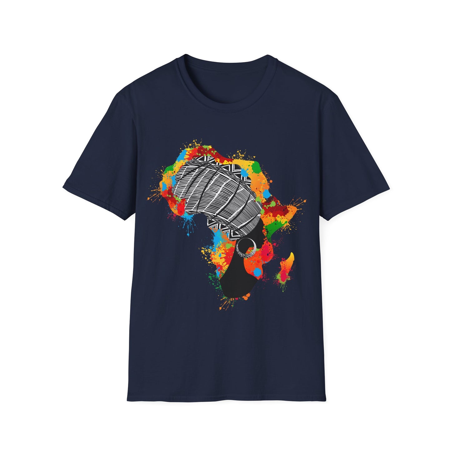 Africa Color-Splash Headwrap Map T-Shirt - Regular Fit