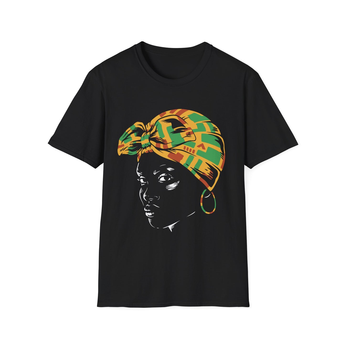 Kente Headwrap Portrait T-Shirt - Regular Fit