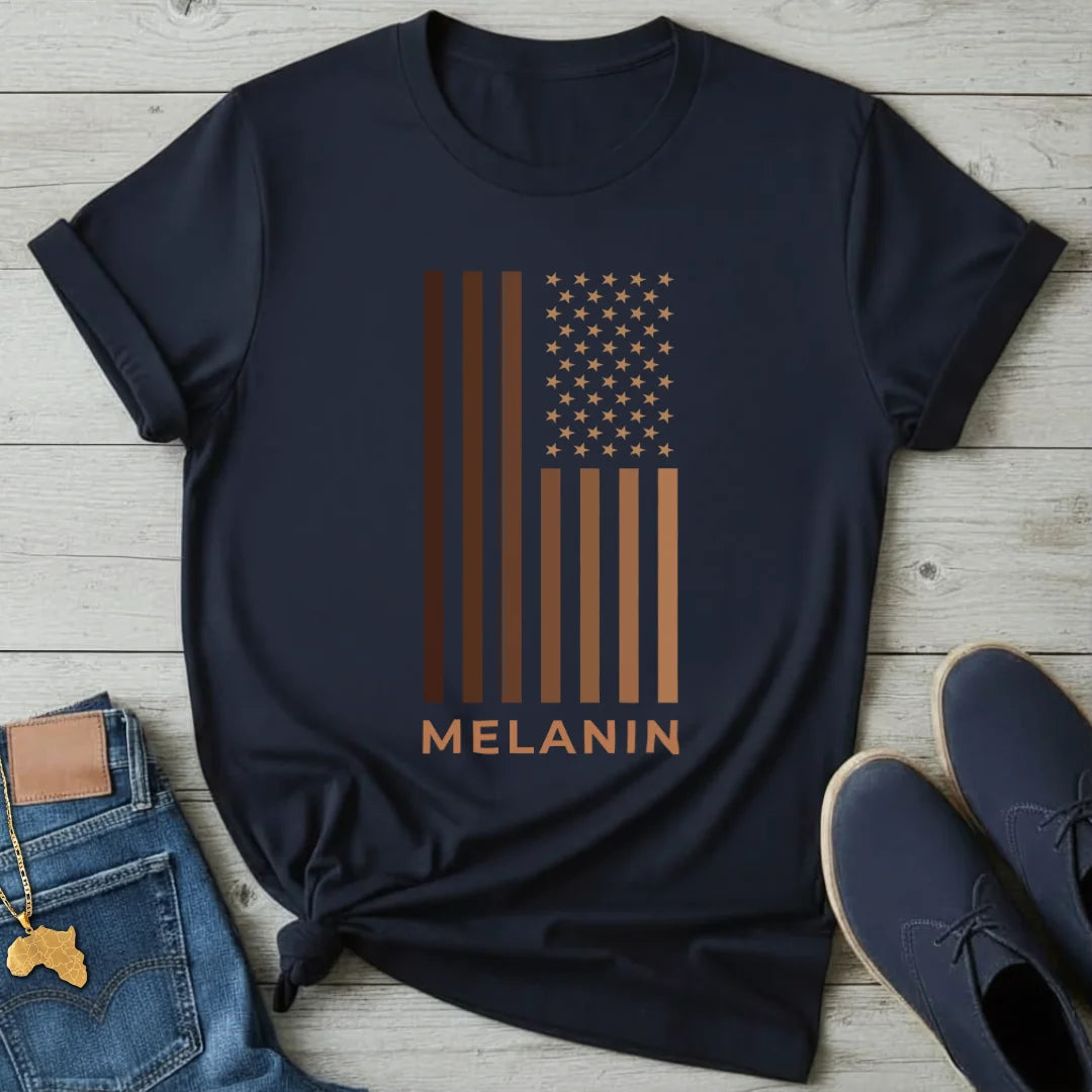 Melanin USA FlagT-Shirt