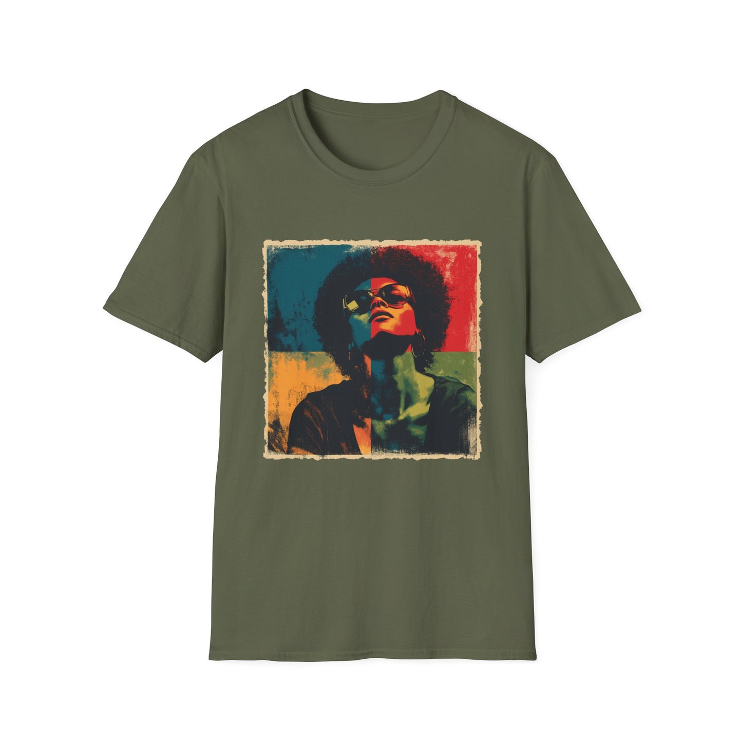 Afro Grunge Grid T-Shirt - Regular Fit