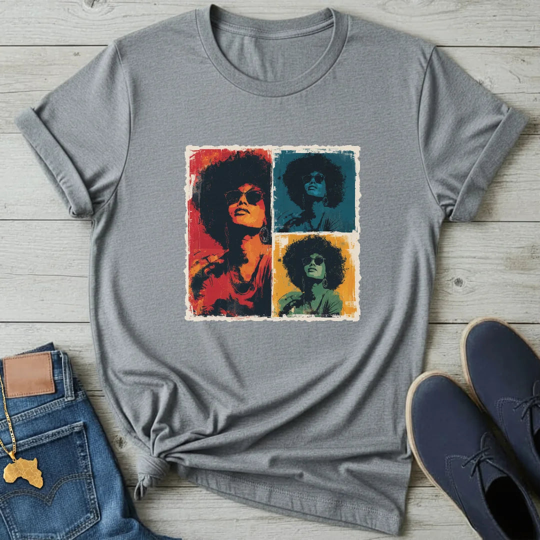 Grunge Pop-Art Grid T-Shirt