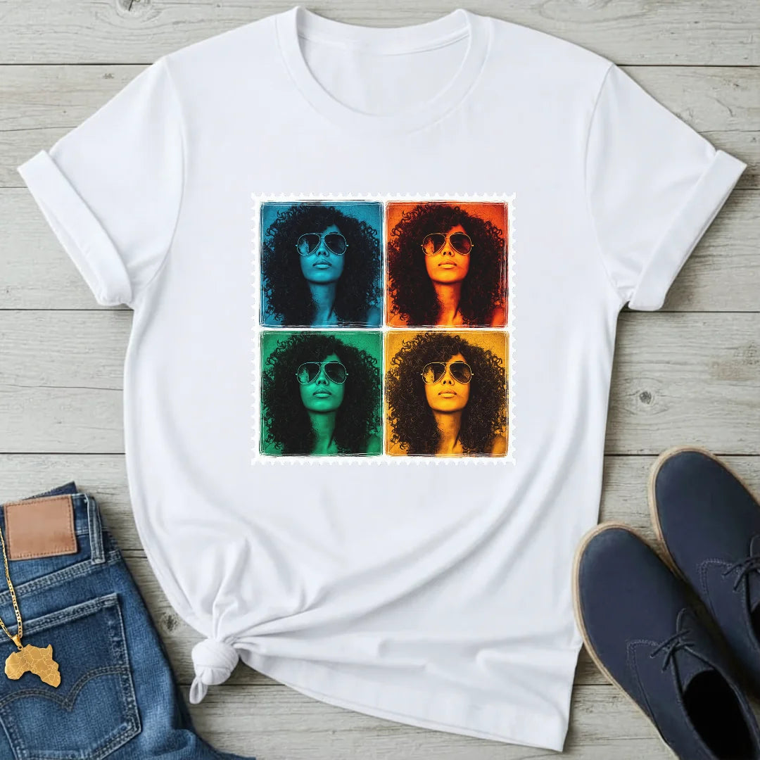 Afro Pop-Art Grid T-Shirt