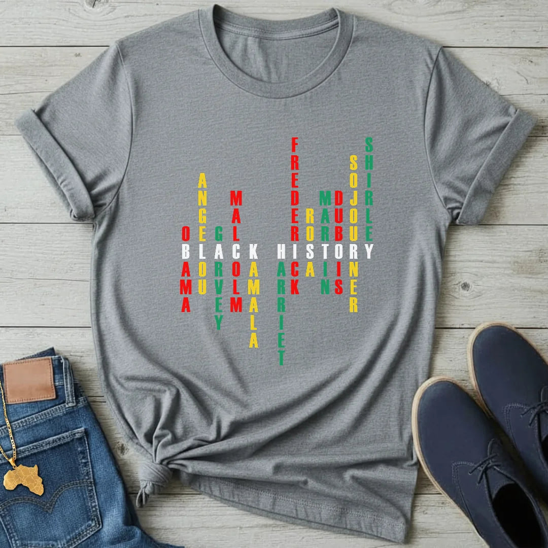 Black History Crossword Tribute T-Shirt