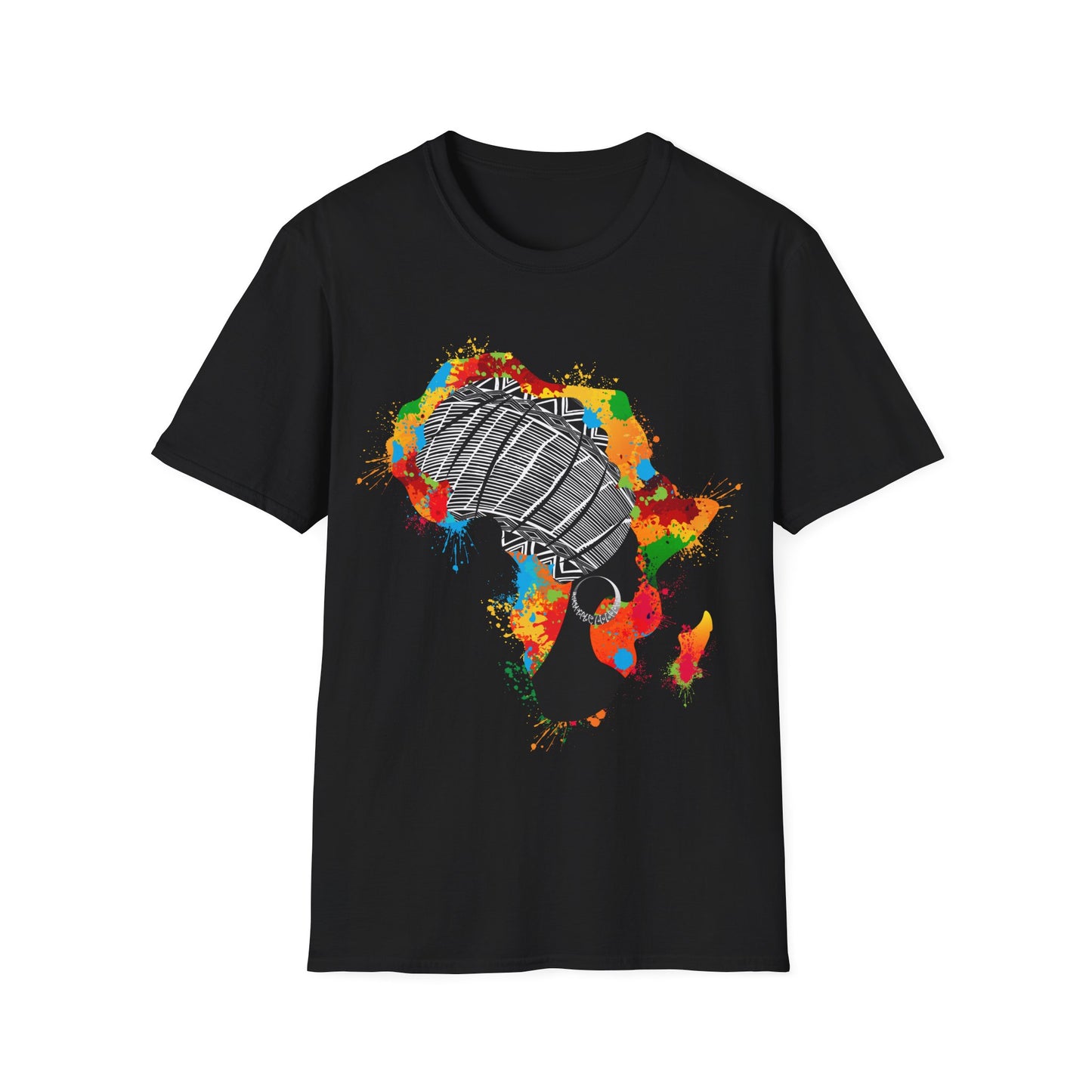 Africa Color-Splash Headwrap Map T-Shirt - Regular Fit