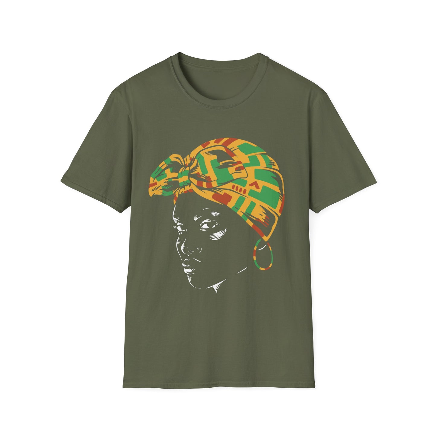 Kente Headwrap Portrait T-Shirt - Regular Fit