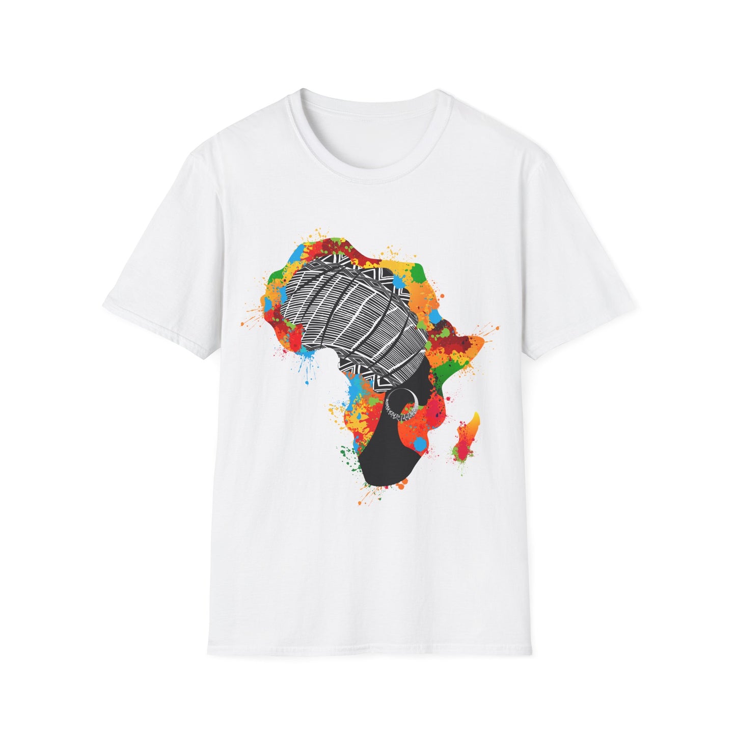 Africa Color-Splash Headwrap Map T-Shirt - Regular Fit