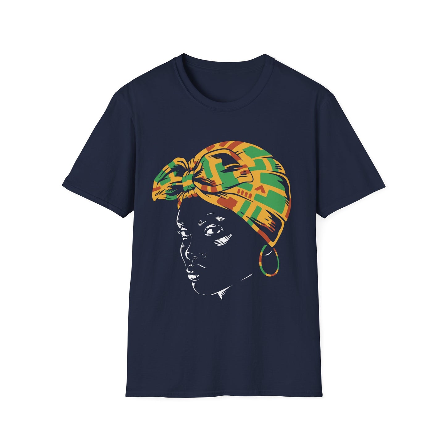 Kente Headwrap Portrait T-Shirt - Regular Fit