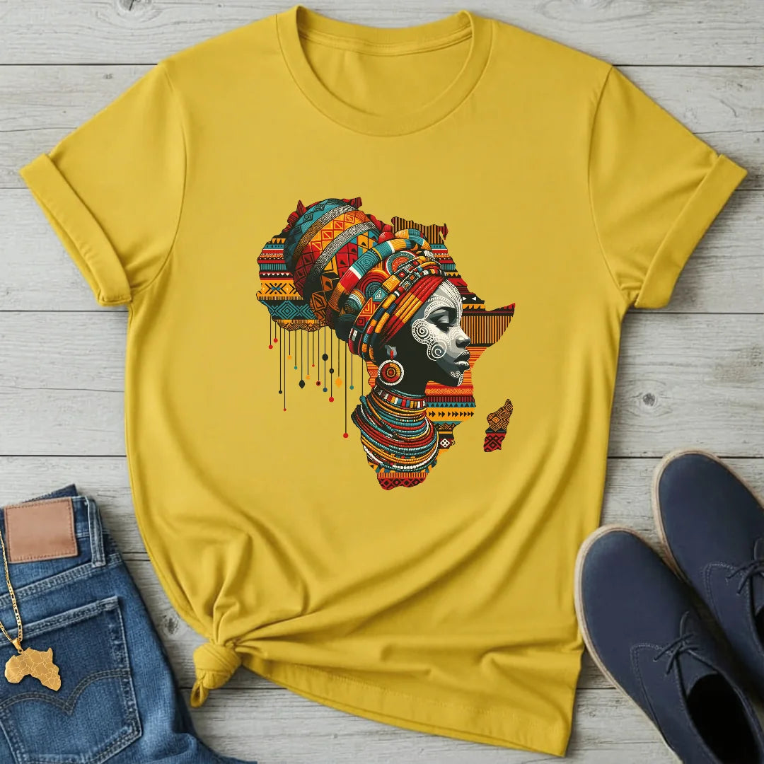 Kente Portrait Map T-Shirt