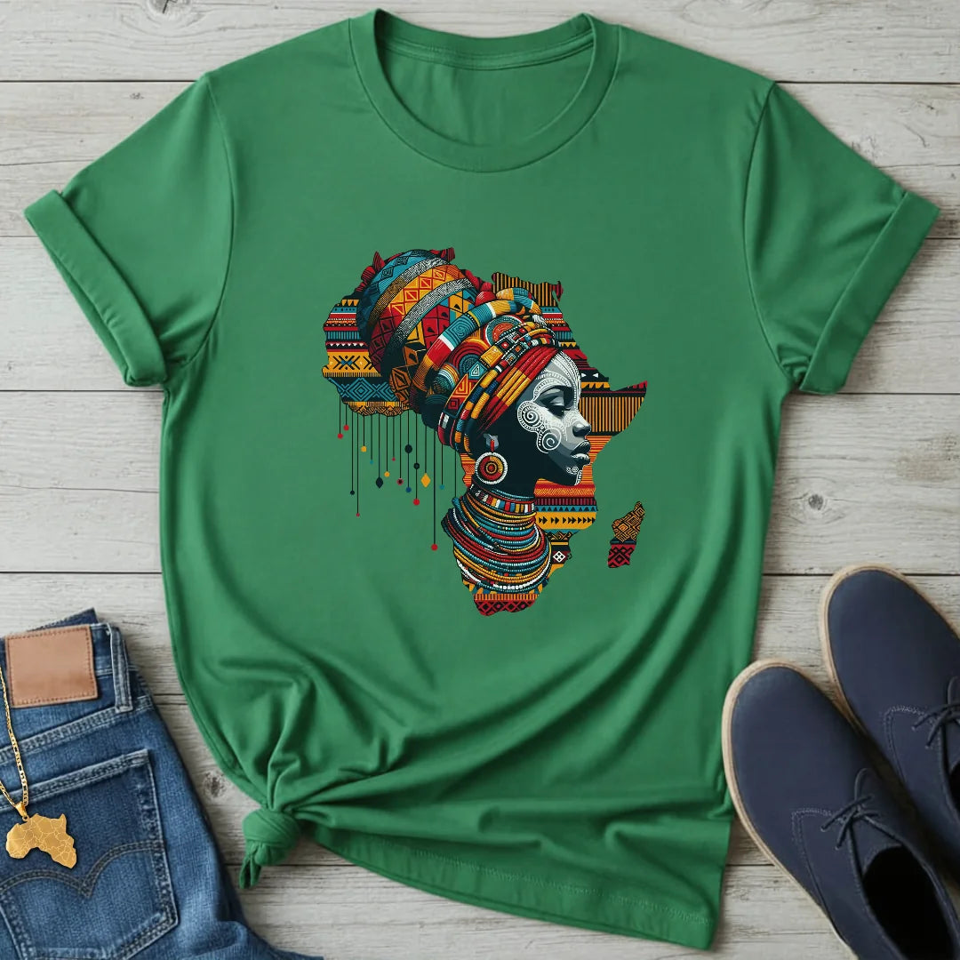 Kente Portrait Map T-Shirt