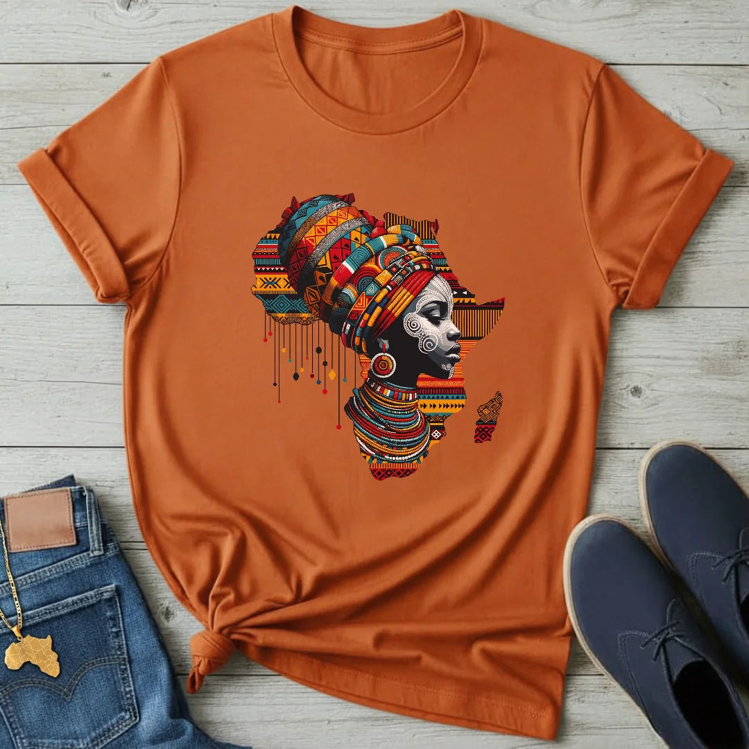 Kente Portrait Map T-Shirt