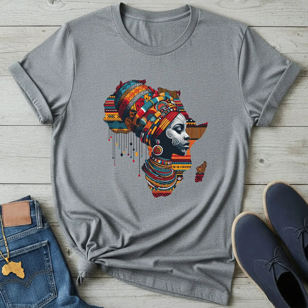 Kente Portrait Map T-Shirt