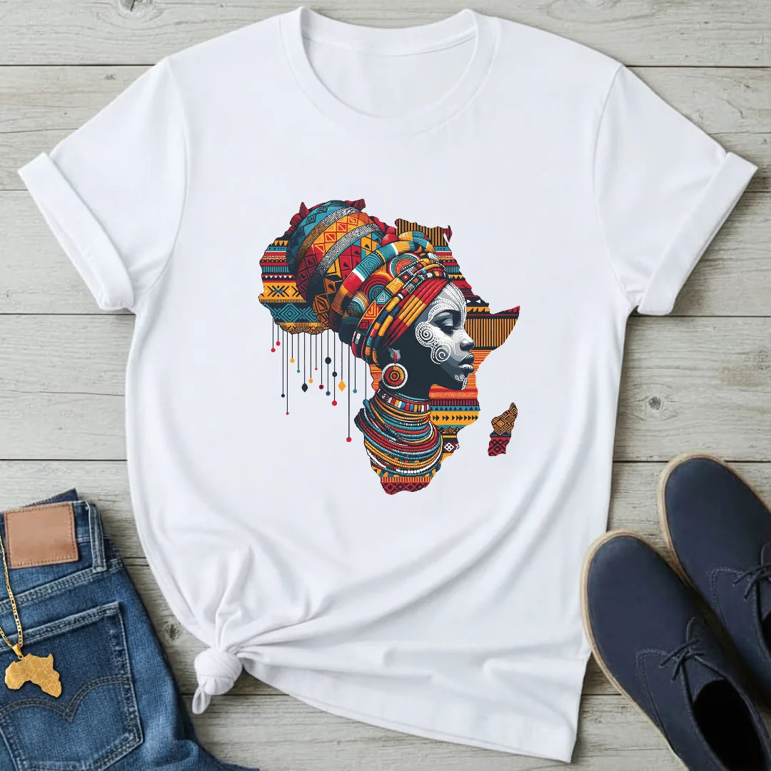 Kente Portrait Map T-Shirt