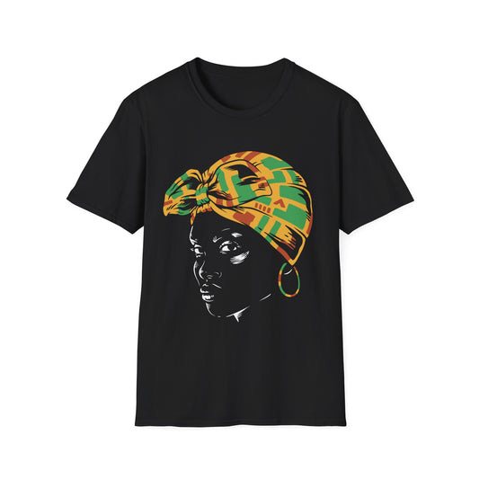 Kente Headwrap Portrait T-Shirt - Regular Fit