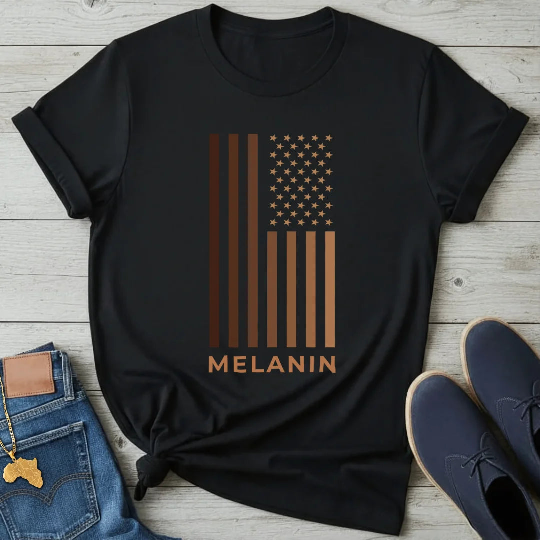 Melanin USA FlagT-Shirt