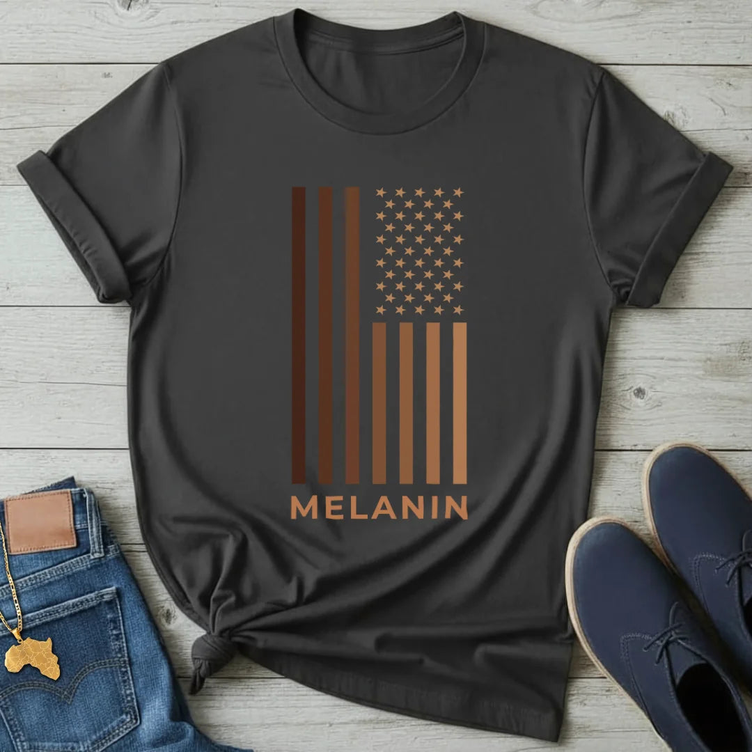 Melanin USA FlagT-Shirt