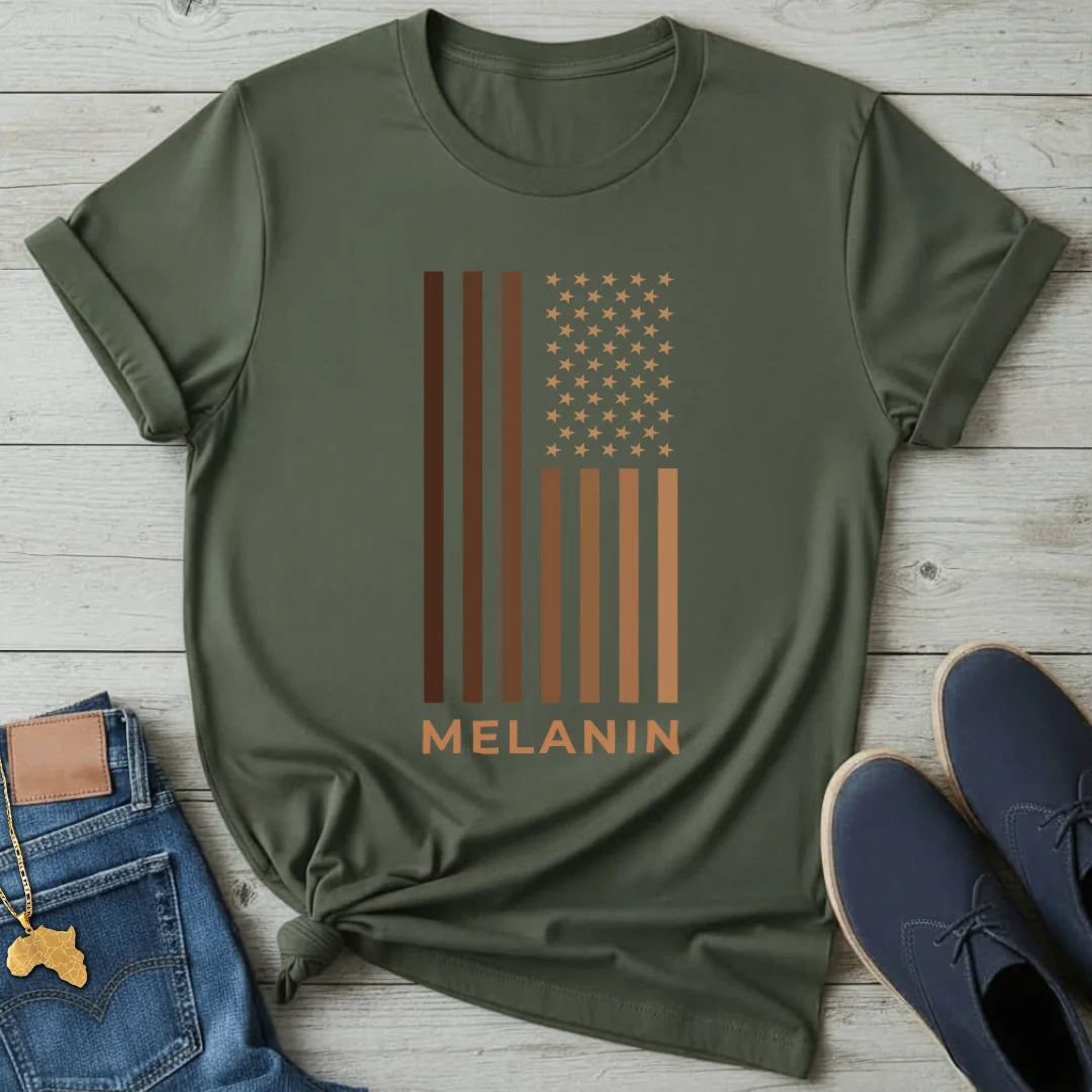 Melanin USA FlagT-Shirt