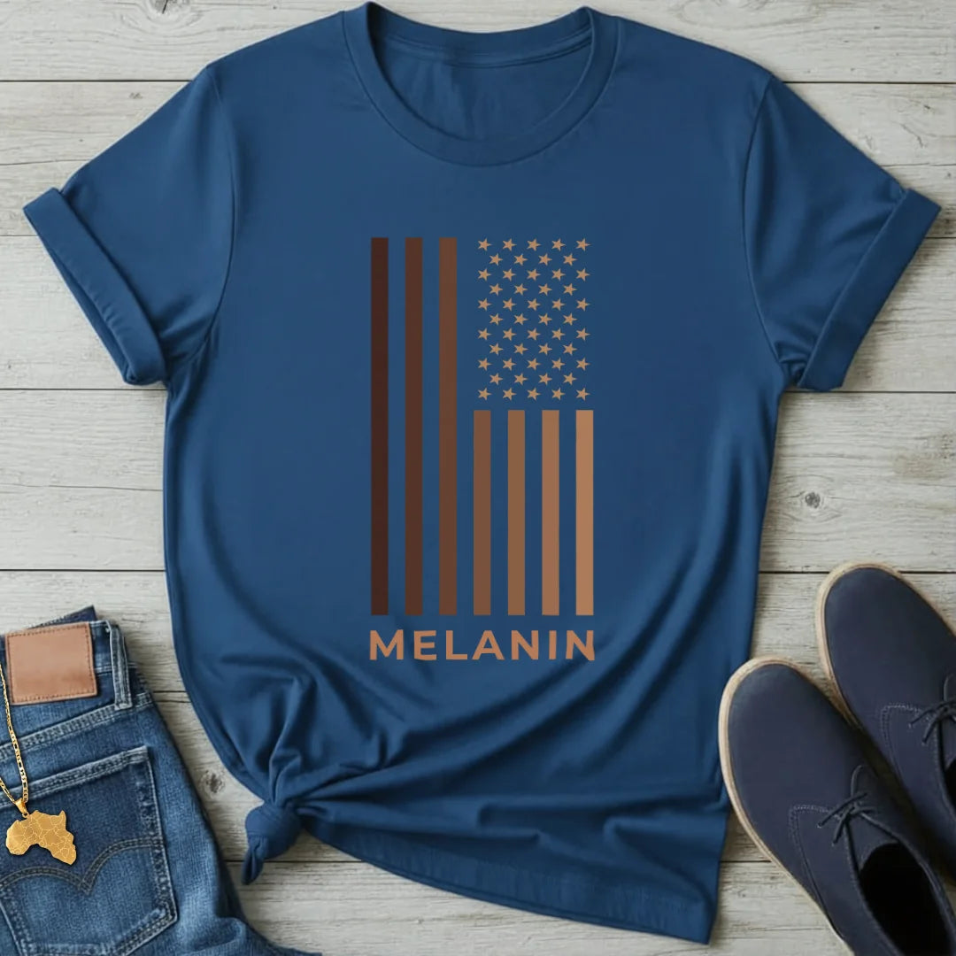 Melanin USA FlagT-Shirt