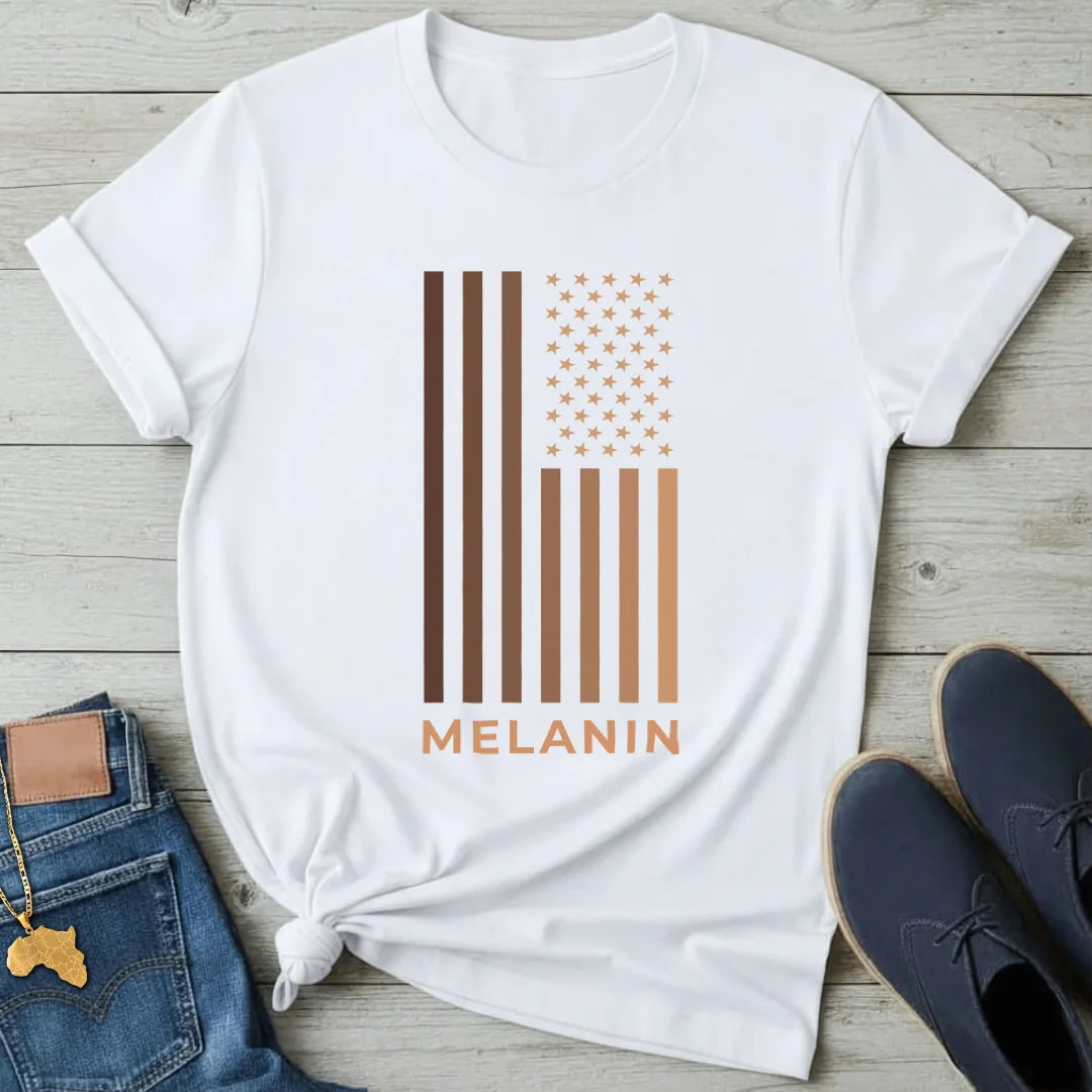 Melanin USA FlagT-Shirt