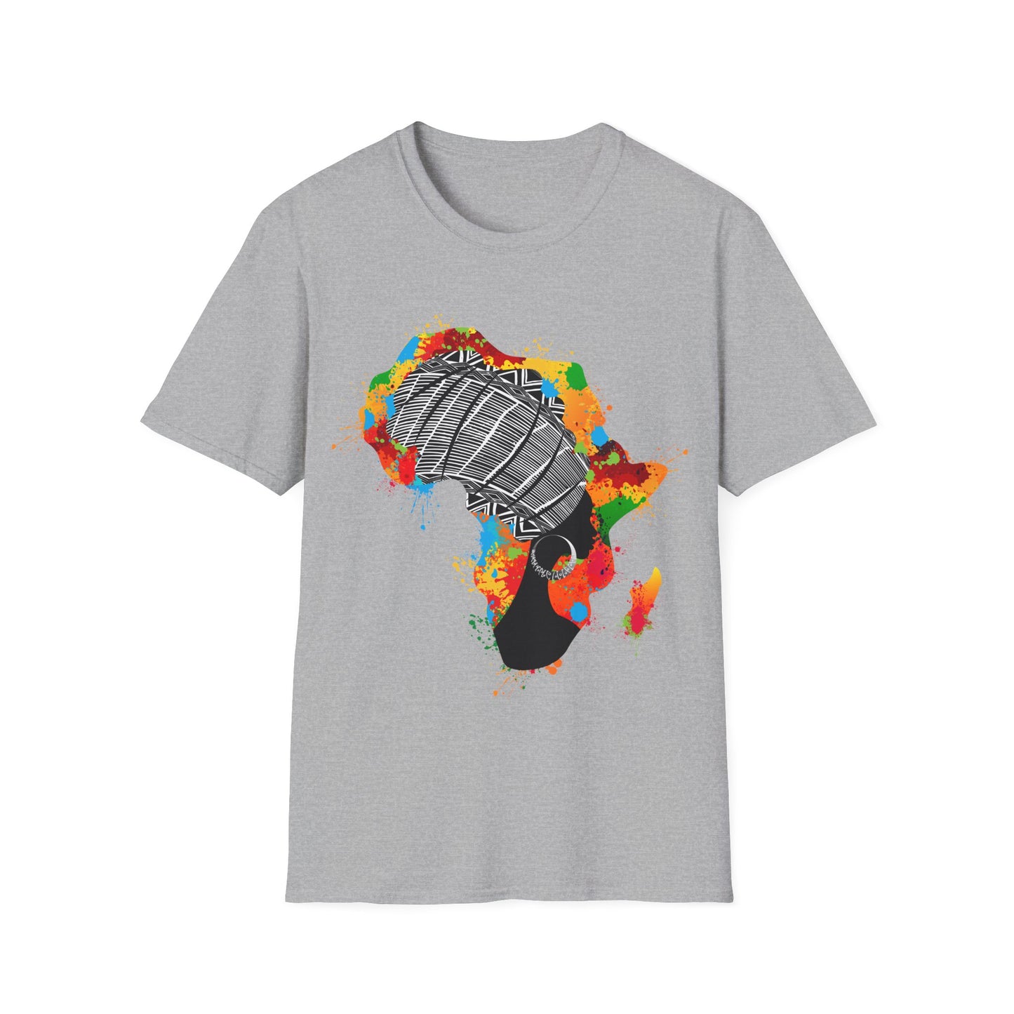 Africa Color-Splash Headwrap Map  T-Shirt - Regular Fit