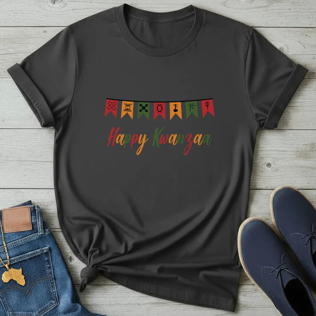 Kwanzaa Bunting Flags T-Shirt