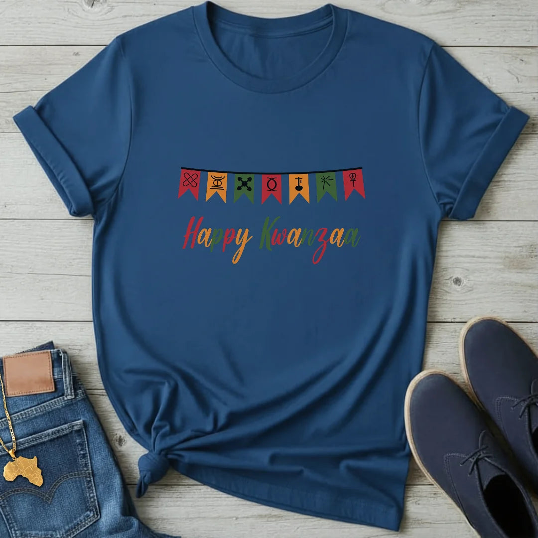 Kwanzaa Bunting Flags T-Shirt