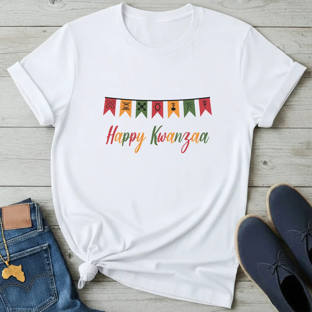 Kwanzaa Bunting Flags T-Shirt