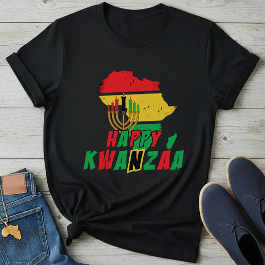 Kwanzaa Kinara Map T-Shirt