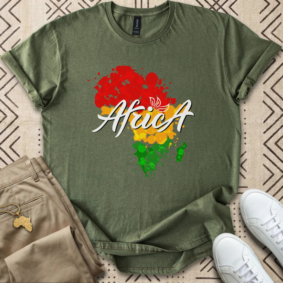 Africa Color Splash Map T-Shirt