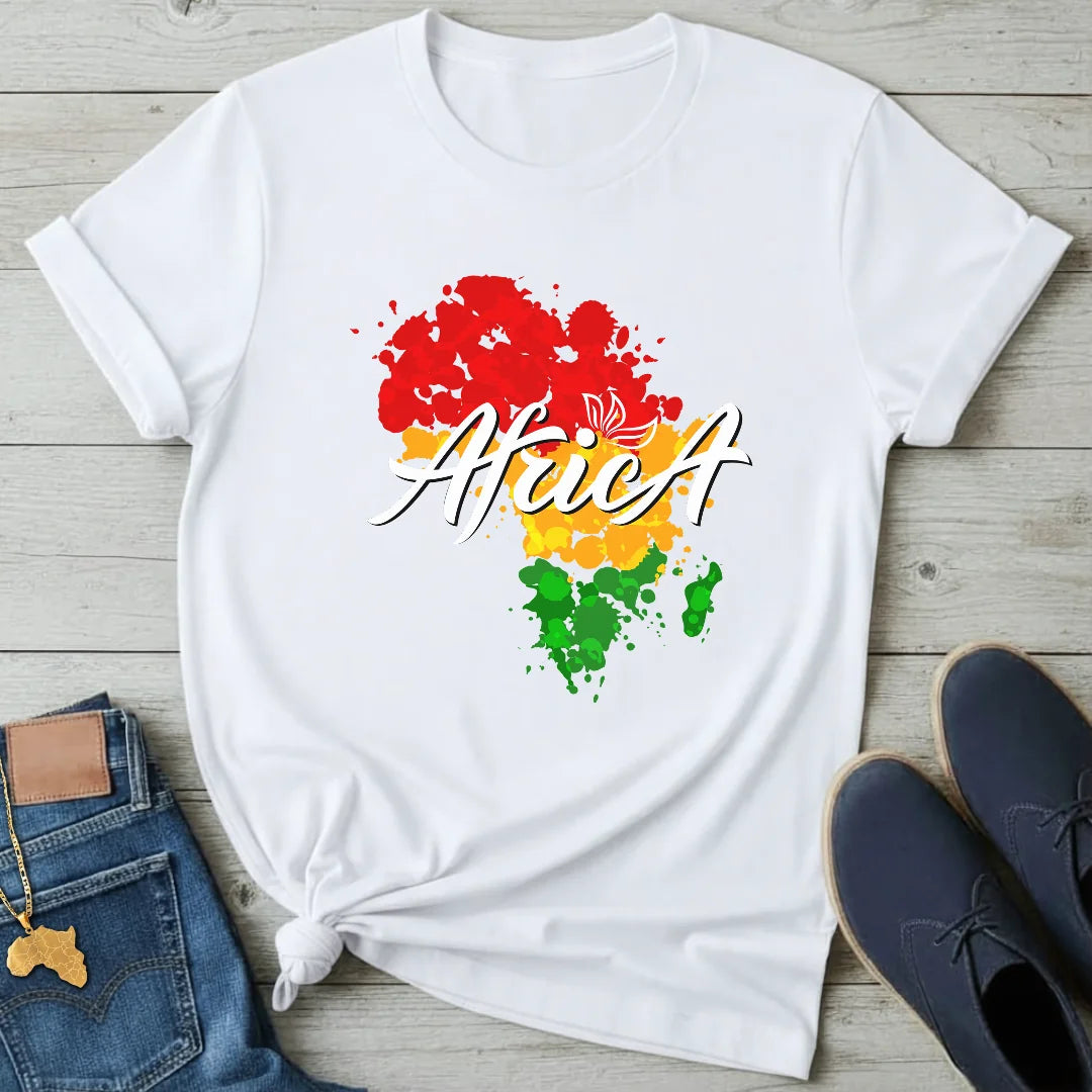 Africa Color Splash Map T-Shirt