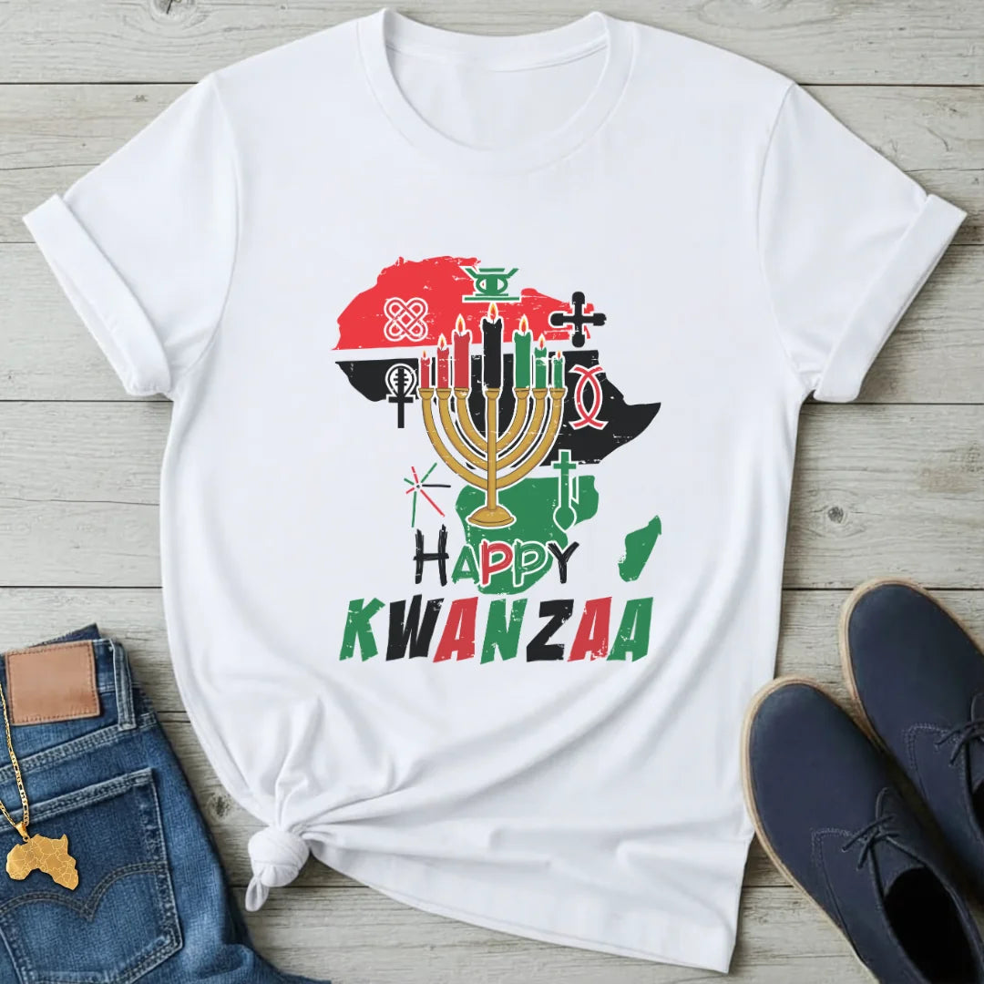 Happy Kwanzaa Map T-Shirt