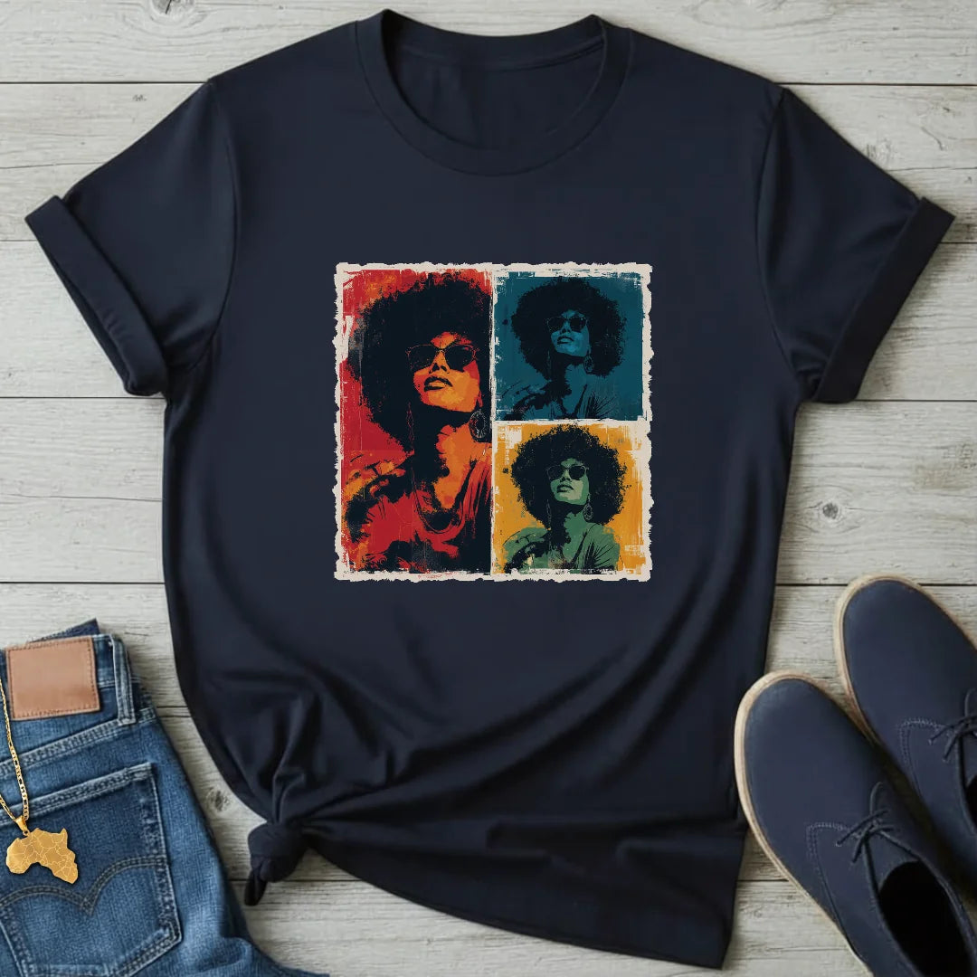 Grunge Pop-Art Grid T-Shirt