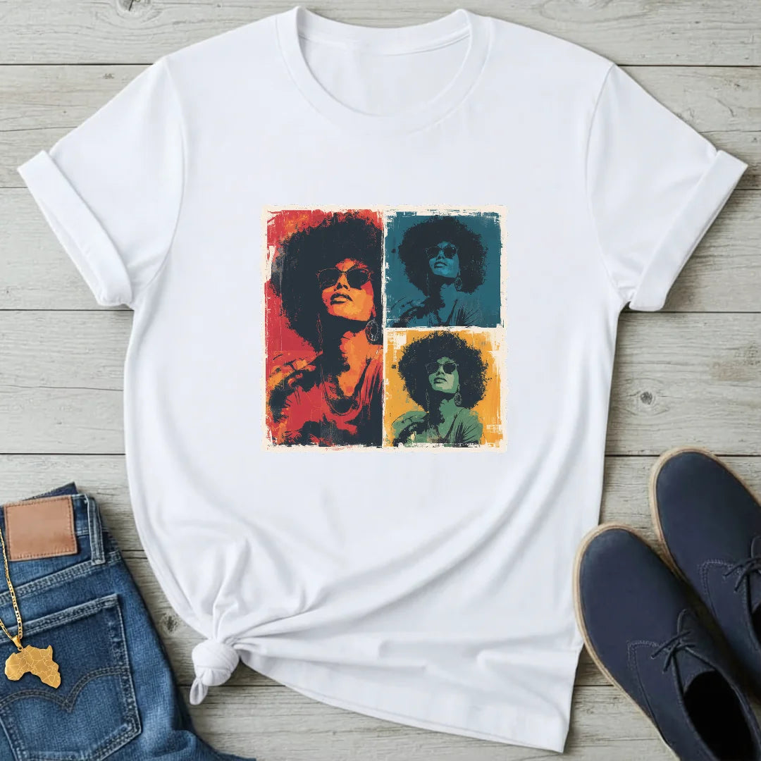 Grunge Pop-Art Grid T-Shirt