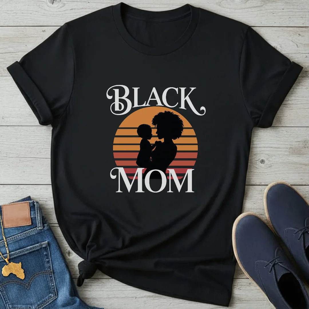 Black Mom Silhouette T-Shirt