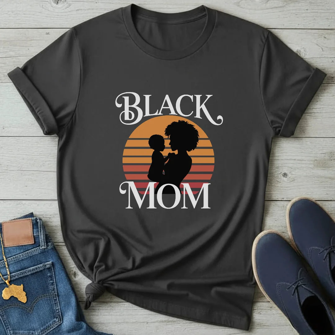 Black Mom Silhouette T-Shirt