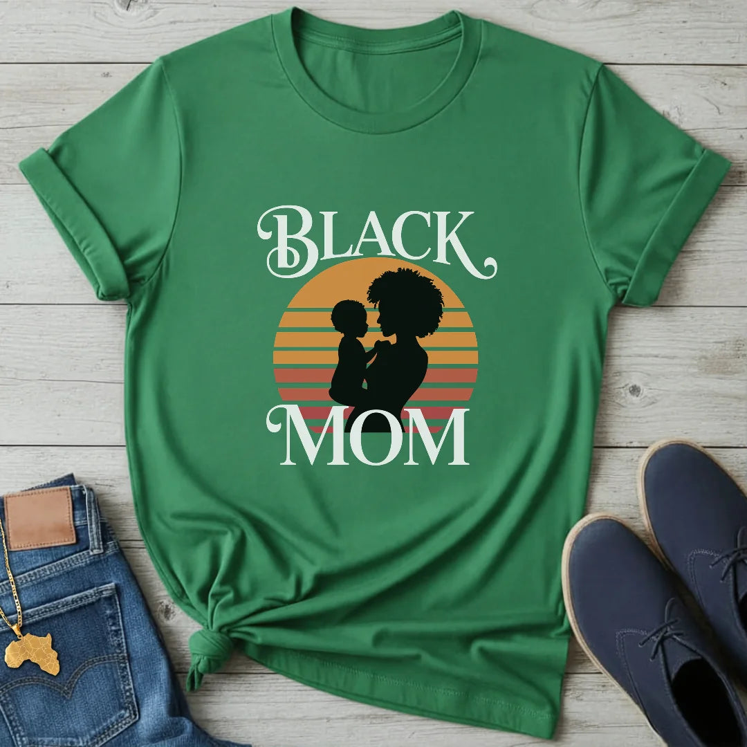 Black Mom Silhouette T-Shirt