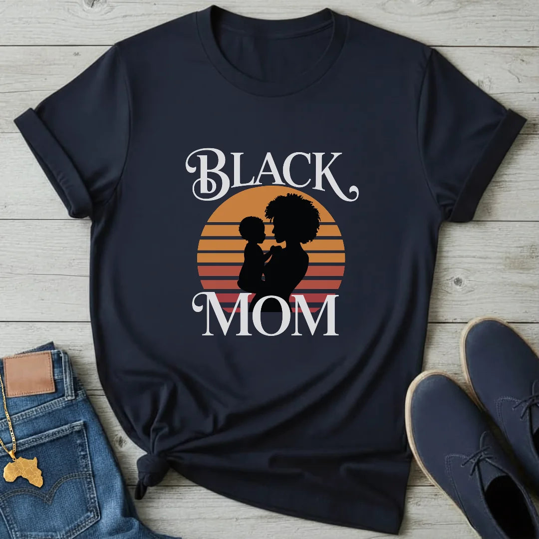 Black Mom Silhouette T-Shirt
