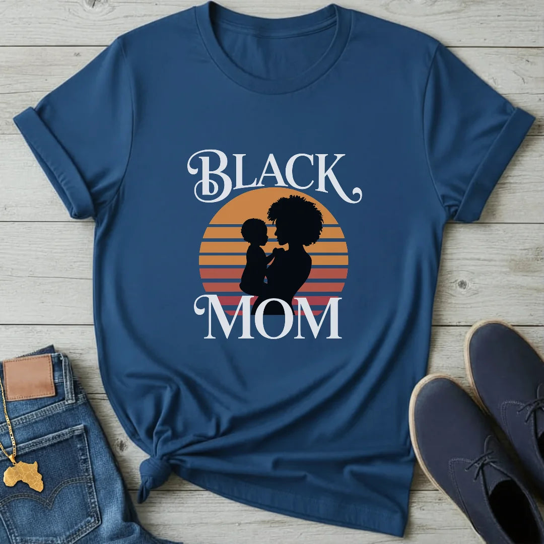 Black Mom Silhouette T-Shirt
