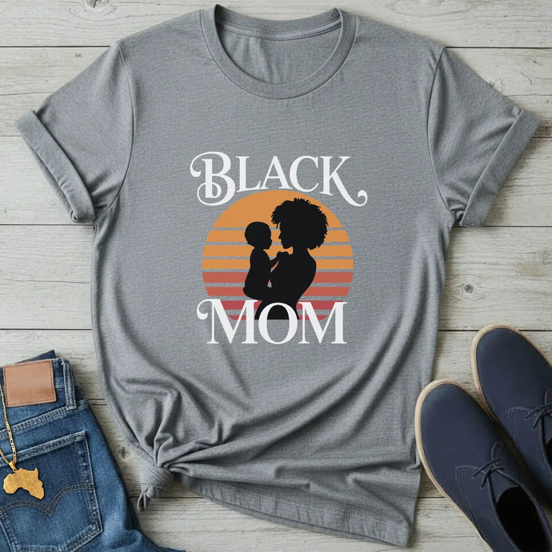 Black Mom Silhouette T-Shirt