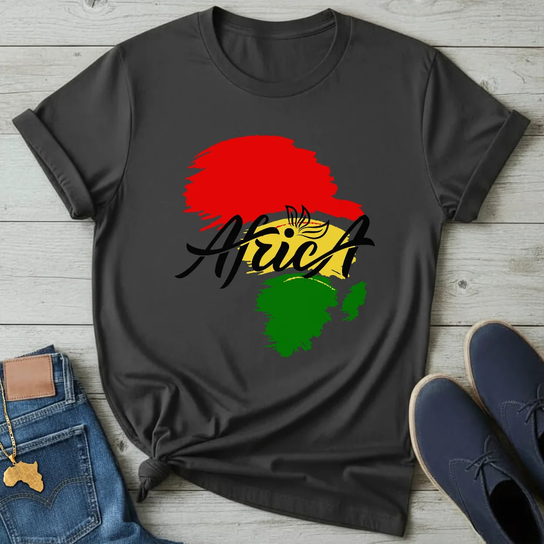 Africa Brush Stroke Map T-Shirt