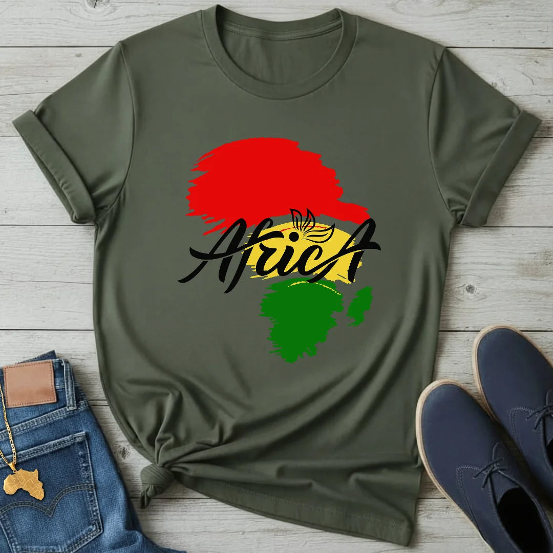 Africa Brush Stroke Map T-Shirt