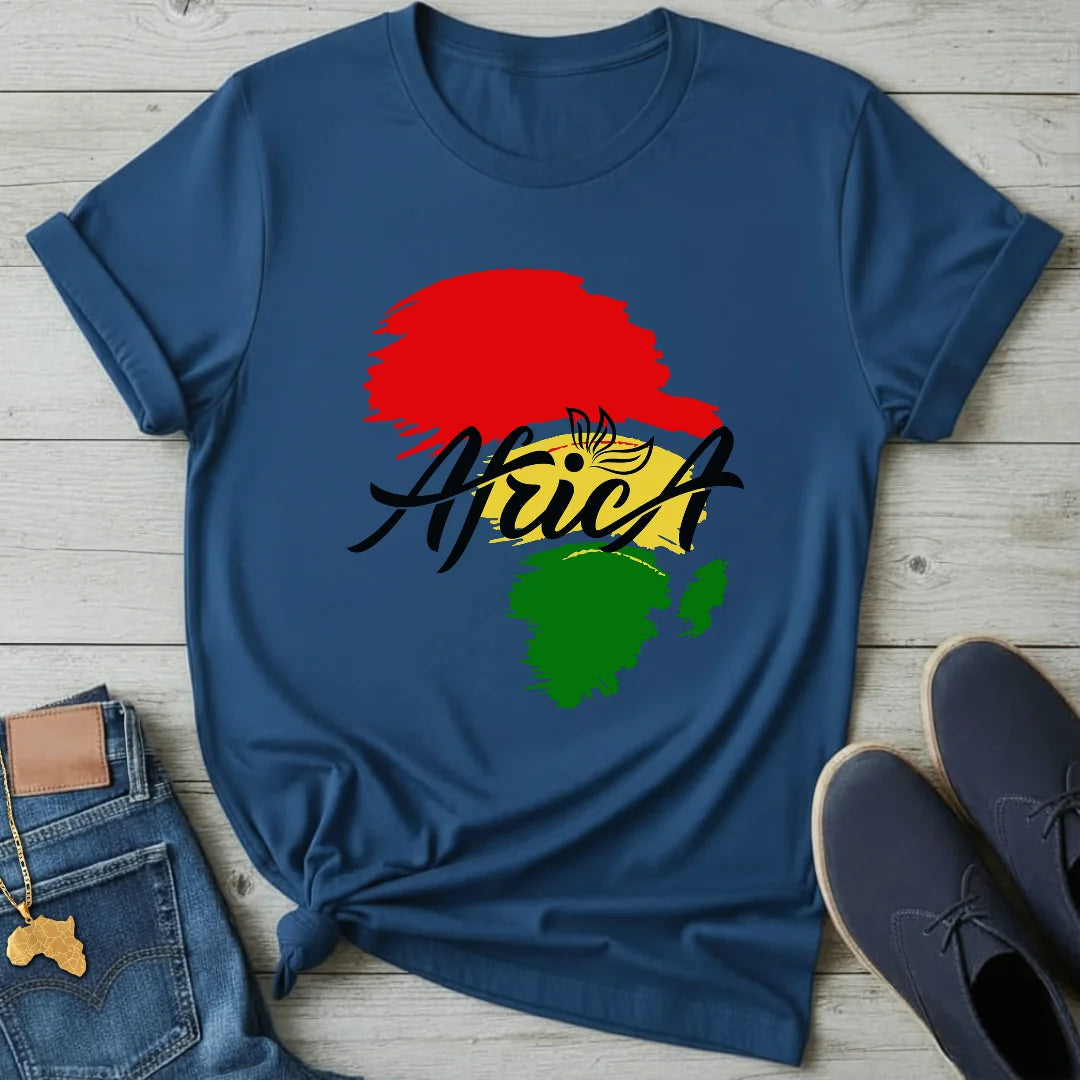 Africa Brush Stroke Map T-Shirt