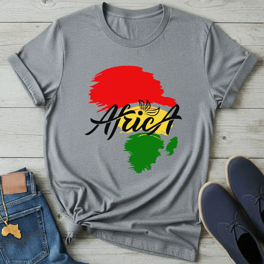 Africa Brush Stroke Map T-Shirt