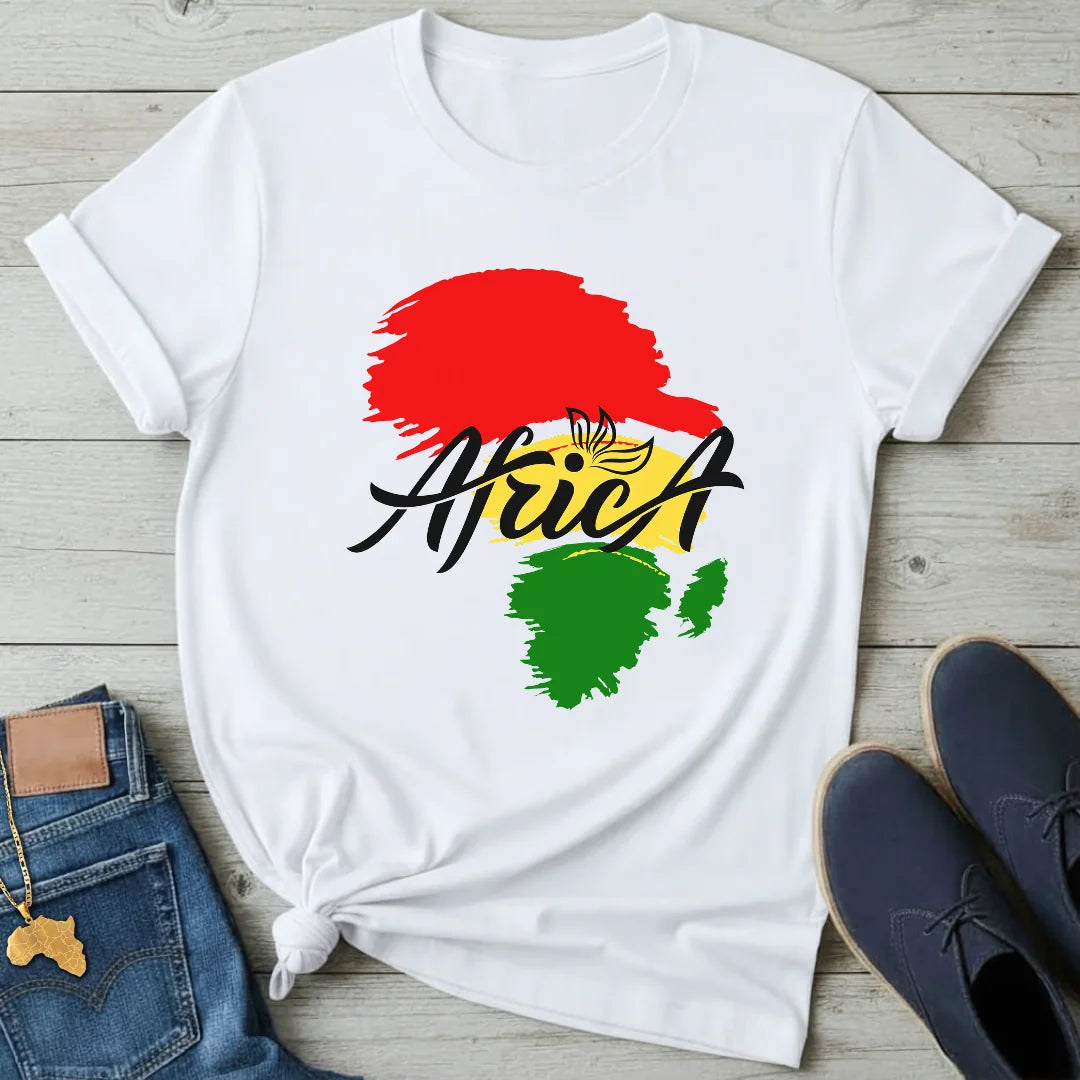 Africa Brush Stroke Map T-Shirt