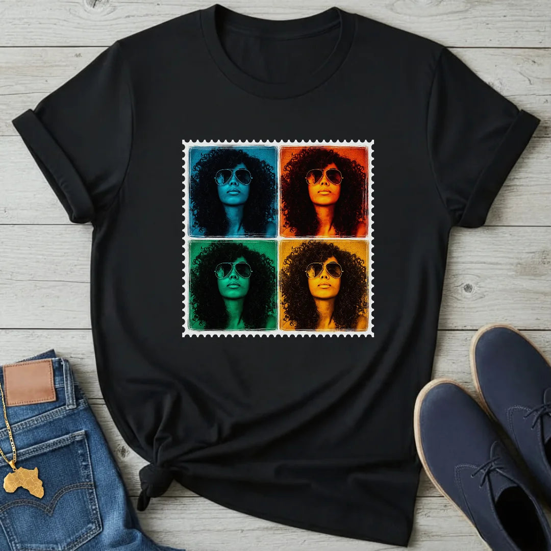 Afro Pop-Art Grid T-Shirt