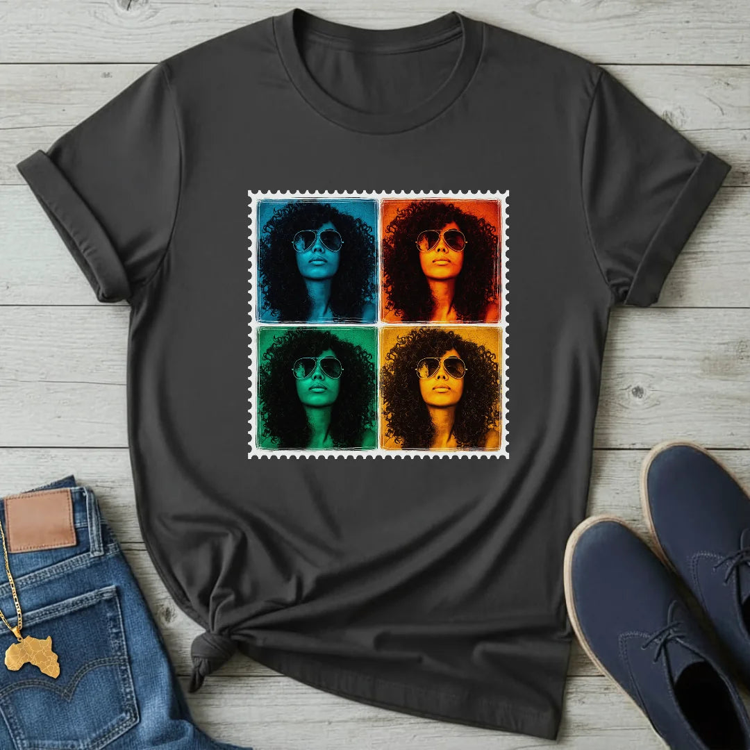 Afro Pop-Art Grid T-Shirt