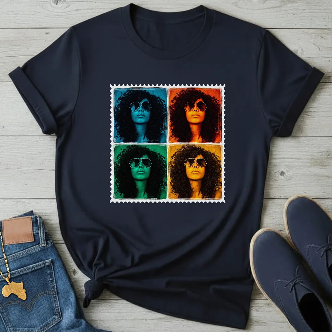 Afro Pop-Art Grid T-Shirt