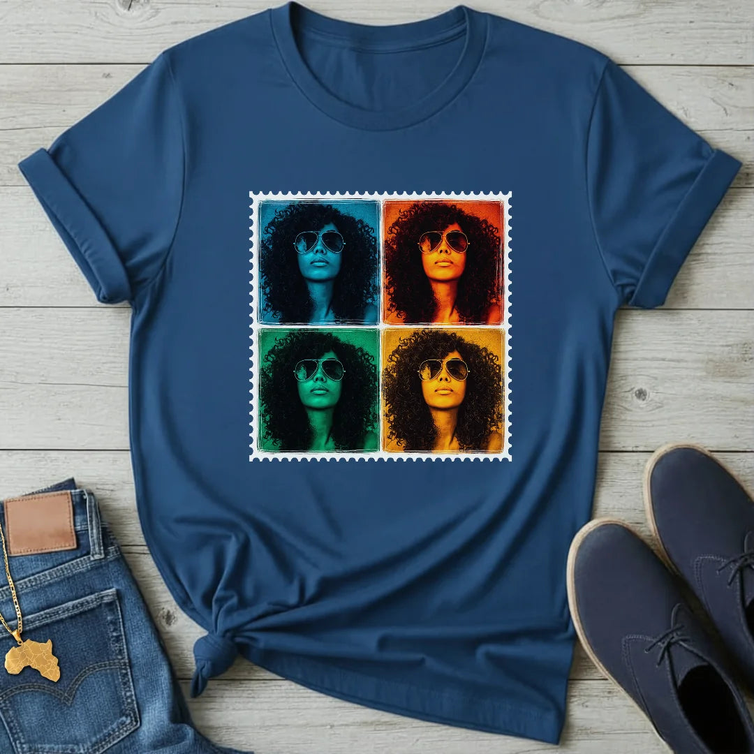 Afro Pop-Art Grid T-Shirt