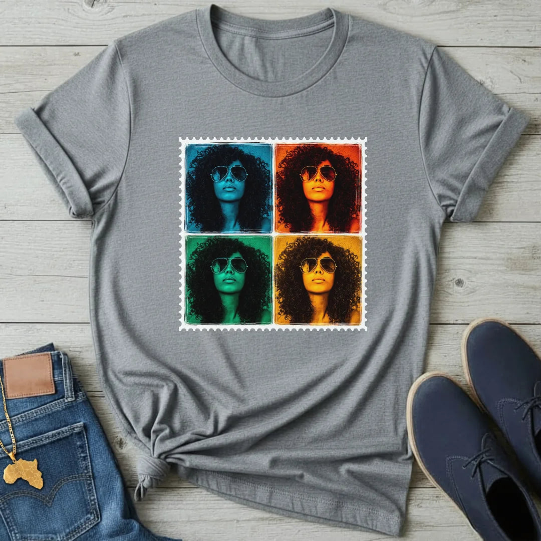 Afro Pop-Art Grid T-Shirt