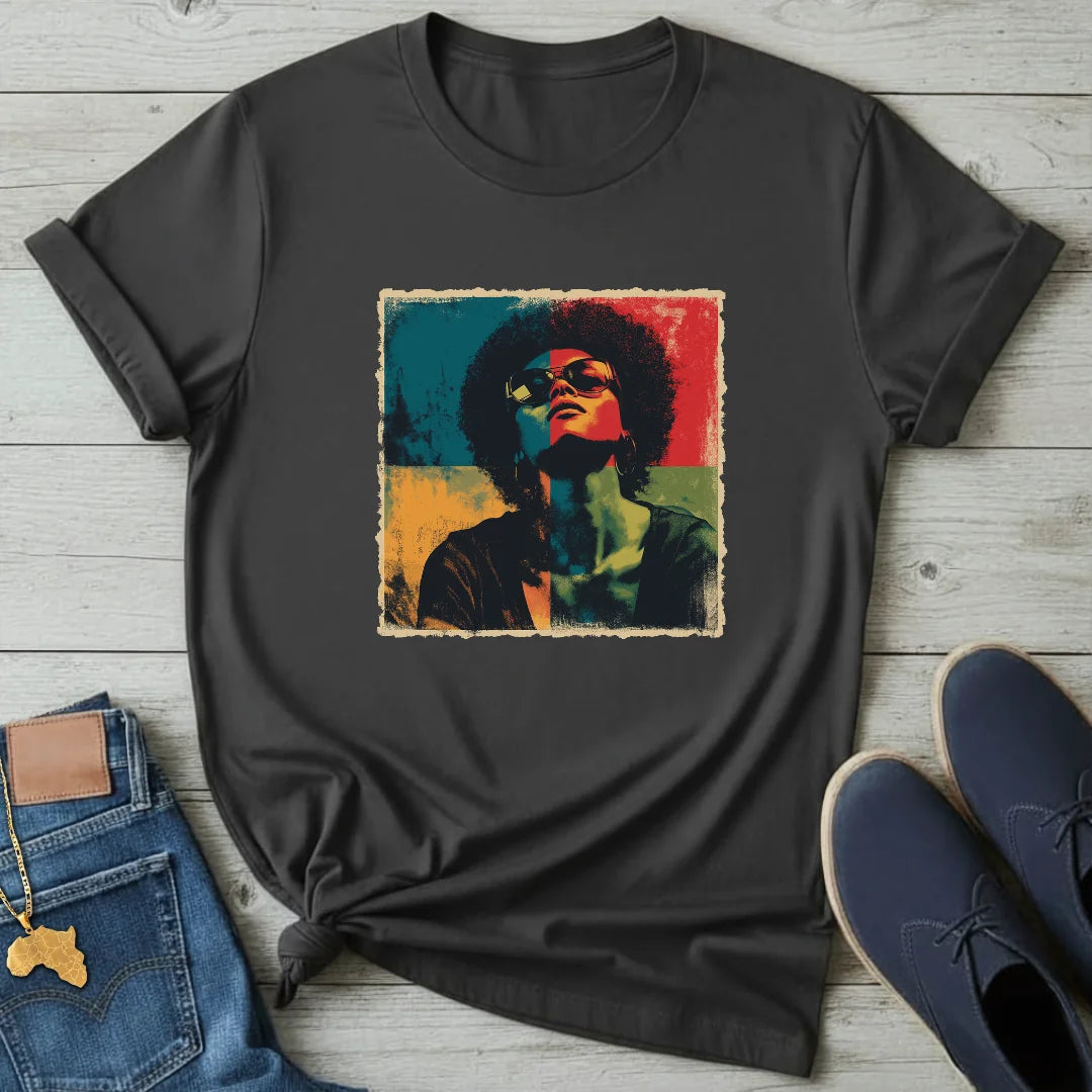 Afro Grunge Grid T-Shirt